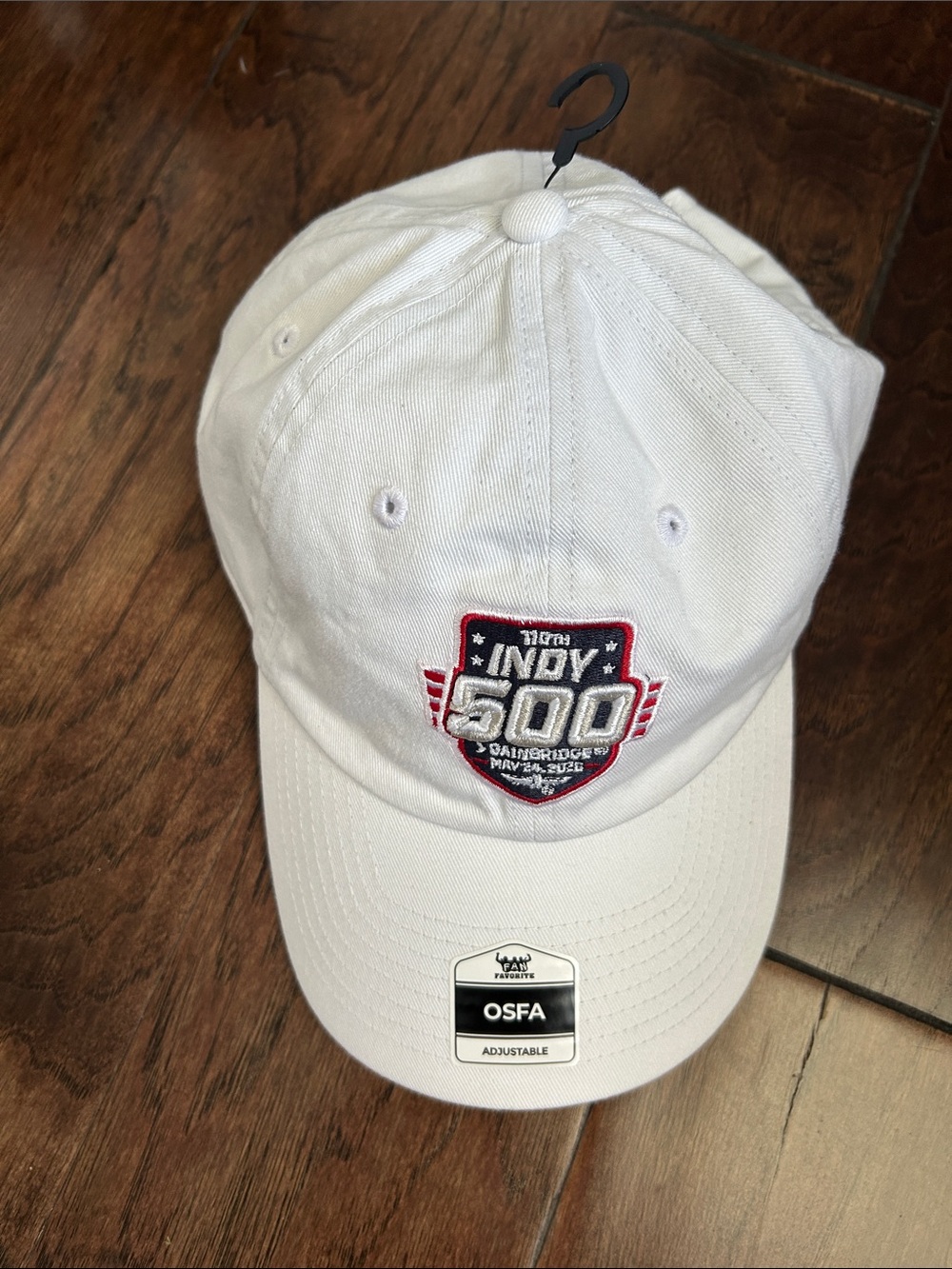 2026 NWT Indy 500 Embroidered Baseball Cap - White